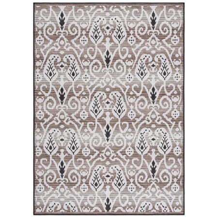 Safavieh 9 x 12 ft. Havana Outdoor Rectangle Power Loomed Rug Light Brown & Ivory HAV321E-9